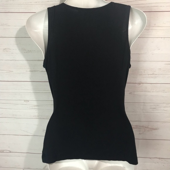CAbi | Faux Wrap Tank Top #805 Black Small - Picture 3 of 4
